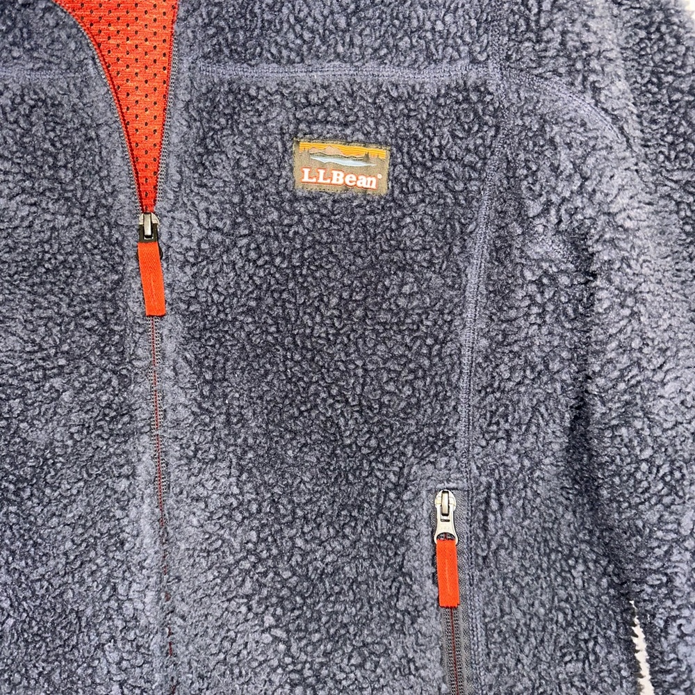 Vintage L.L. Bean Sherpa Jacket with Orange Accents - Picture 3 of 5